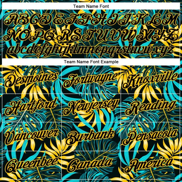 Black Black-Gold 3D Pattern Tropical Hawaii Plants Authentic Personalized Basketball Jersey - Image 4