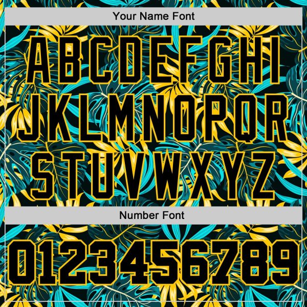 Black Black-Gold 3D Pattern Tropical Hawaii Plants Authentic Personalized Basketball Jersey - Image 5