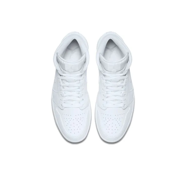 Air Jordan 1 Retro Mid 'Triple White' 554724-104 - Drop - Image 4