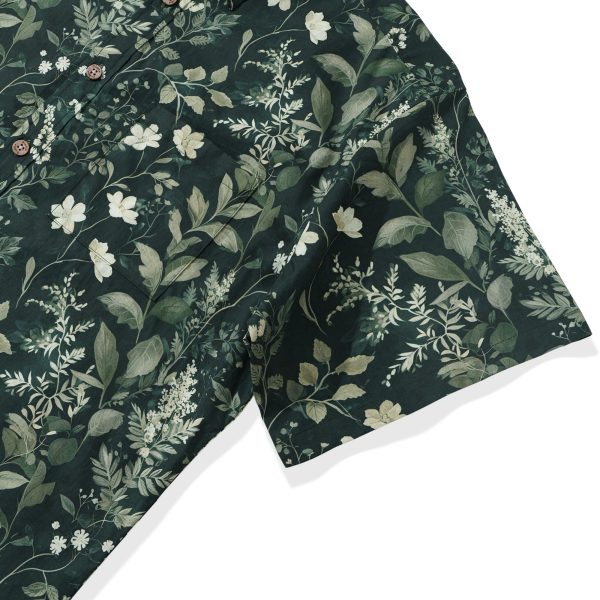 Hawaiian Shirt for Men - Green Short Sleeve Button-Down Aloha Shirt - Image 2