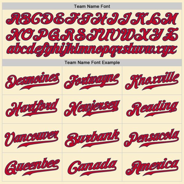 Cream Red-Navy Authentic Throwback Personalized Basketball Jersey - Image 3