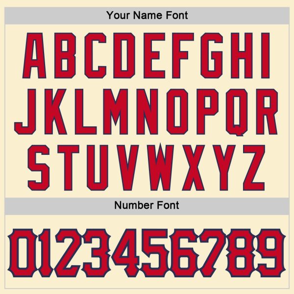 Cream Red-Navy Authentic Throwback Personalized Basketball Jersey - Image 4