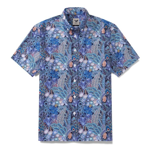 Hawaiian Shirt for Men with Floral Pattern - Short Sleeve Button-Down Aloha Shirt for Casual Beach and Travel Wear - Image 2