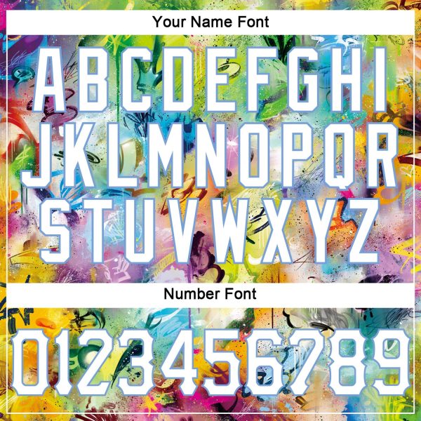 Scratch Graffiti Pattern White-Light Blue 3D Authentic Personalized Basketball Jersey - Image 4