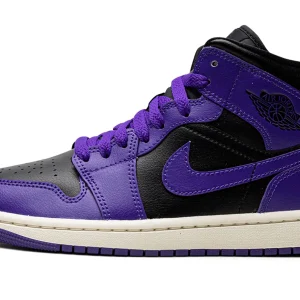Air Jordan 1 Mid Purple Black Womens - BQ6472-051 - Streetwear