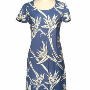 Pareau Paradise Blue A-Line Dress with Cap Sleeves for Beach and Casual Wear