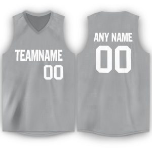Gray White V-Neck Personalized Basketball Jersey