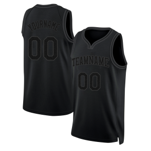 Black Black - Steel Gray Personalized Basketball Jersey