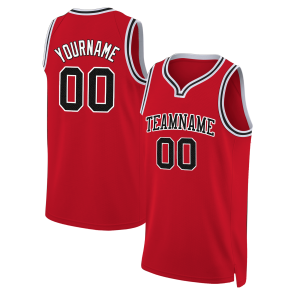 Red Black - White Custom Throwback Basketball Jersey