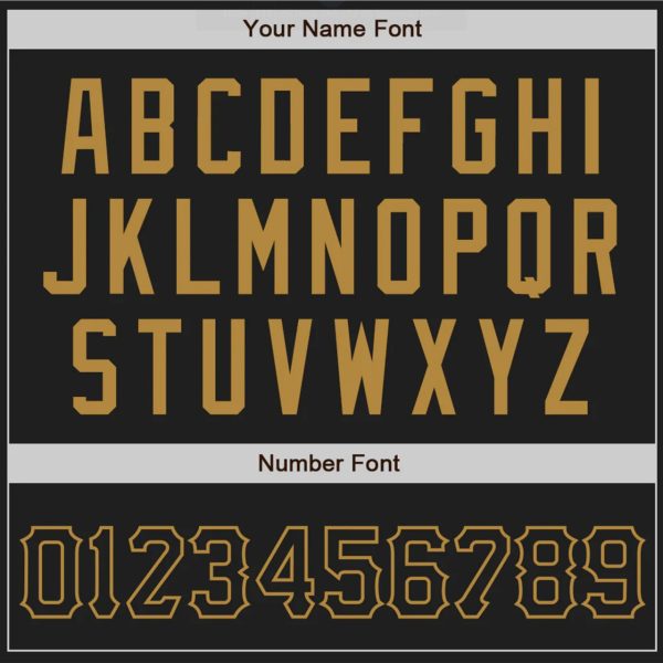 Black Black - Old Gold Personalized Baseball Jersey - Image 5