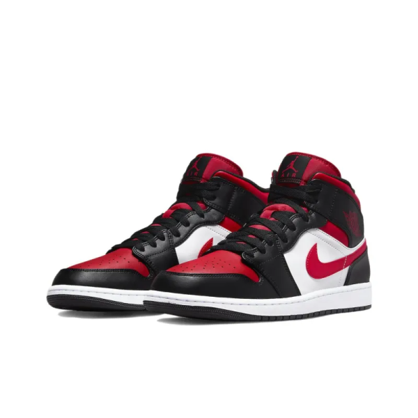 Air Jordan 1 Mid Bred Toe White 554724-079 - Streetwear - Image 3