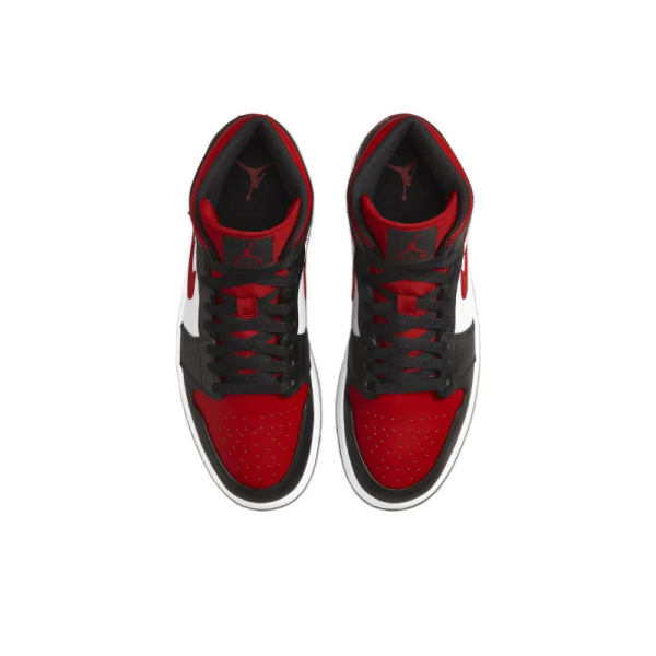 Air Jordan 1 Mid Bred Toe White 554724-079 - Streetwear - Image 4