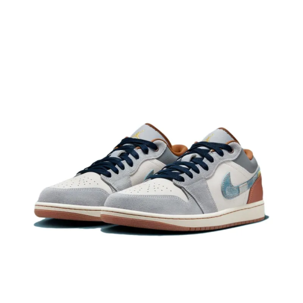Air Jordan 1 Low Se 'repaired Denim Swoosh' - Fz5042-041 - For Men - Image 3