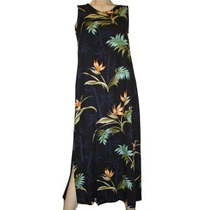 Bamboo Paradise Black Long Tank Dress for Beach and Casual Wear