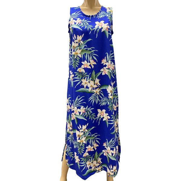 Ginger Orchid Royal Long Tank Dress for Beach and Casual Wear