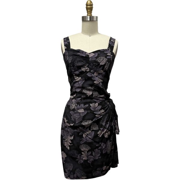 Hawaiian Ohia Black Sarong Dress