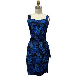 Hawaiian Ohia Navy Sarong Dress