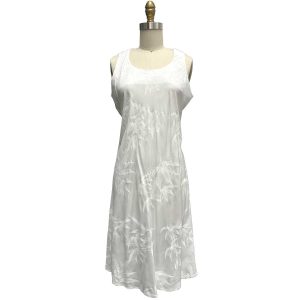 Hawaiian Bamboo Garden White Button Front Tank Dress