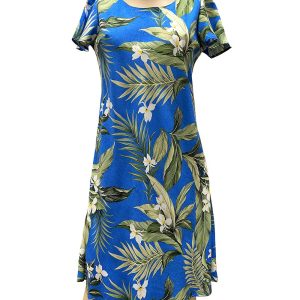 Hawaiian White Ginger Peri A-Line Dress with Cap Sleeves