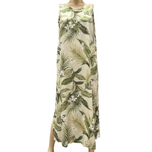 White Ginger Khaki Long Tank Dress for Beach and Casual Wear