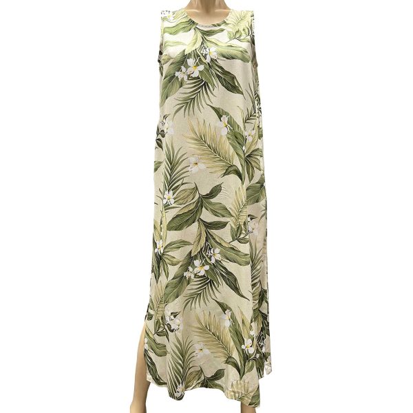 White Ginger Khaki Long Tank Dress for Beach and Casual Wear
