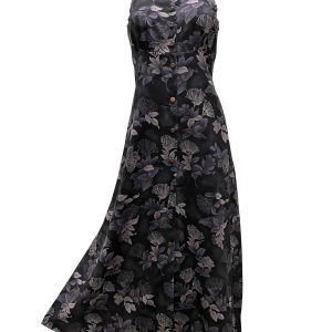 Hawaiian Ohia Black Button Front Tank Dress