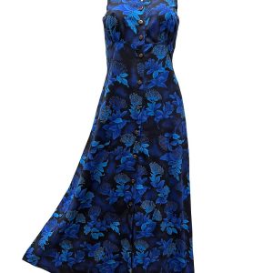 Hawaiian Ohia Navy Button Front Tank Dress