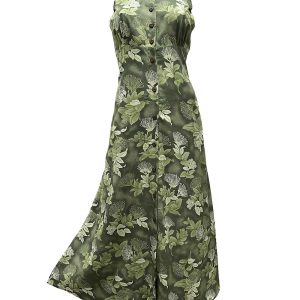 Hawaiian Ohia Sage Button Front Tank Dress