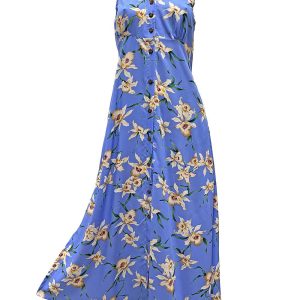 Hawaiian Star Orchid Periwinkle Button Front Tank Dress