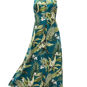 Hawaiian White Ginger Jade Button Front Tank Dress