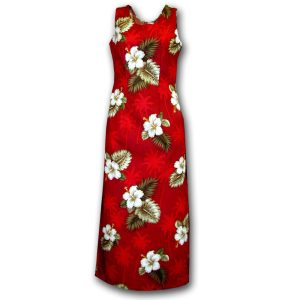 Kilauea Red Long Tank Dress for Beach and Casual Wear