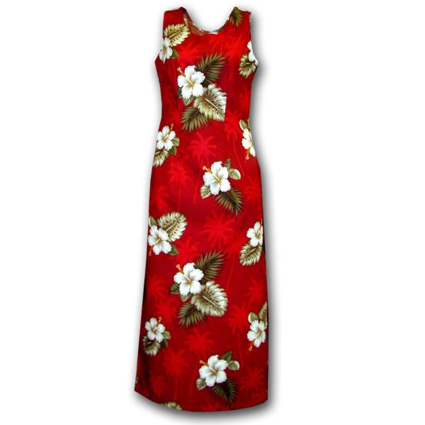 Kilauea Red Long Tank Dress for Beach and Casual Wear