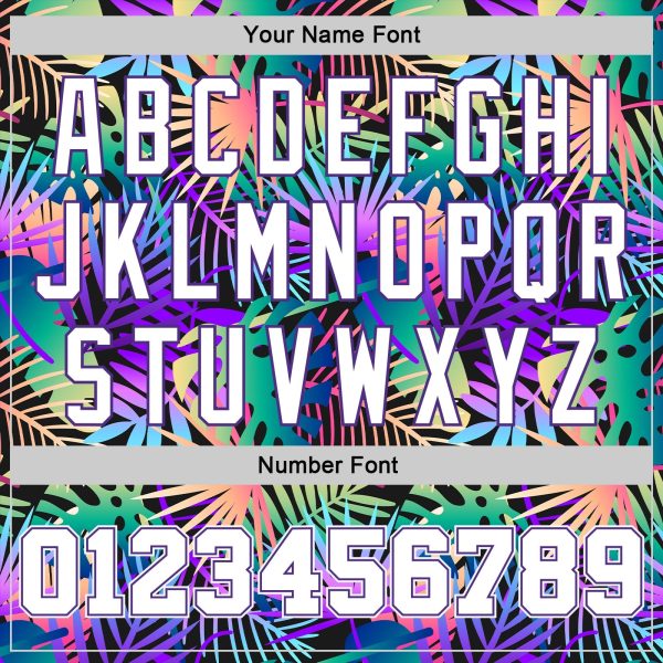 Purple White-Purple 3D Pattern Tropical Hawaii Plants Authentic Personalized Basketball Jersey - Image 4