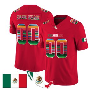 Red Green - Red Mexico Serape Pattern Personalized Football Jersey