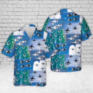 U.S. Air Force Thunderbirds Air Show Hawaiian Shirt for Men ? Military Aircraft & Aerial Performance Design, Perfect for Aviation Fans