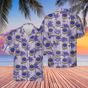 USAF Illinois Air National Guard 566th Air Force Band Hawaiian Shirt for Men ? Military Band Design & Tropical Style