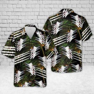 U.S. Air Force Thunderbirds Performance Hawaiian Shirt for Men ? Military Jets & Tropical Fireworks Theme, Perfect for Air Force Fans