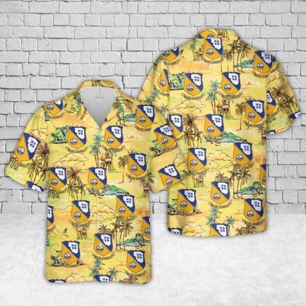 Blue Angels U.S. Navy Hawaiian Shirt for Men ? Iconic Military Squadron & Tropical Paradise Design, Perfect for Aviation Fans