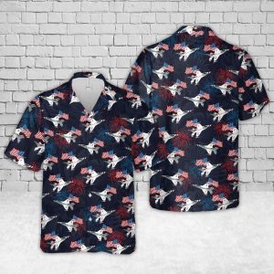 U.S. Air Force Thunderbirds Flight Crew Hawaiian Shirt for Men ? Iconic Aircraft Design & Tropical Flair, Ideal for Aviation Enthusiasts