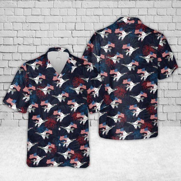 U.S. Air Force Thunderbirds Flight Crew Hawaiian Shirt for Men ? Iconic Aircraft Design & Tropical Flair, Ideal for Aviation Enthusiasts