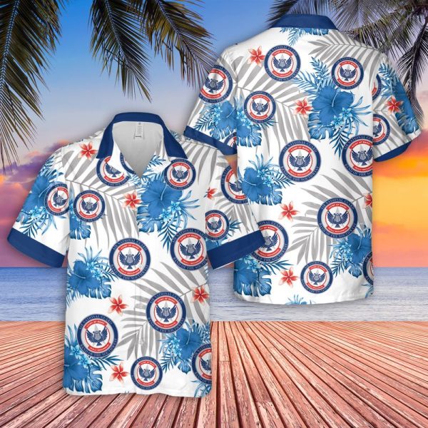 U.S. Air Force Texas Air National Guard Band of the Southwest 531st Hawaiian Shirt for Men ? Military Band Design & Tropical Elements, Perfect for Aviation Fans