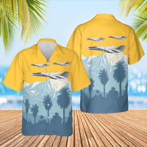 U.S. Air Force General Dynamics F-111 Aardvark 63-9766 Hawaiian Shirt for Men ? Military Aircraft & Tropical Design, Perfect for Aviation Fans