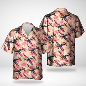 Red Bull Air Force Hawaiian Shirt for Men ? Parachute Jumping & Tropical Design, Perfect for Aviation Enthusiasts