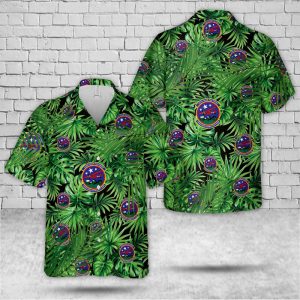 U.S. Air Force Vanguard Composite Squadron NY-390 Hawaiian Shirt for Men ? Military Emblem & Tropical Design, Perfect for Aviation Fans