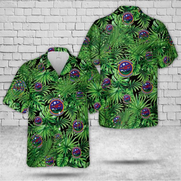 U.S. Air Force Vanguard Composite Squadron NY-390 Hawaiian Shirt for Men ? Military Emblem & Tropical Design, Perfect for Aviation Fans