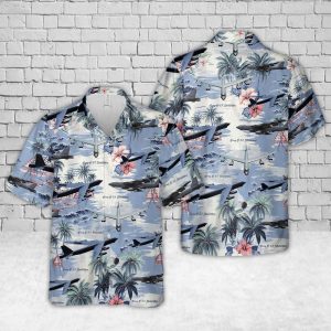 U.S. Air Force Boeing B-52 Stratofortress Hawaiian Shirt for Men ? Military Aircraft & Tropical Design, Perfect for Aviation Enthusiasts