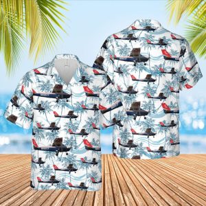 US Air Force Civil Air Patrol Cessna 172P Skyhawk Hawaiian Shirt for Men ? Aircraft Design & Tropical Palm Tree, Perfect for Aviation Fans