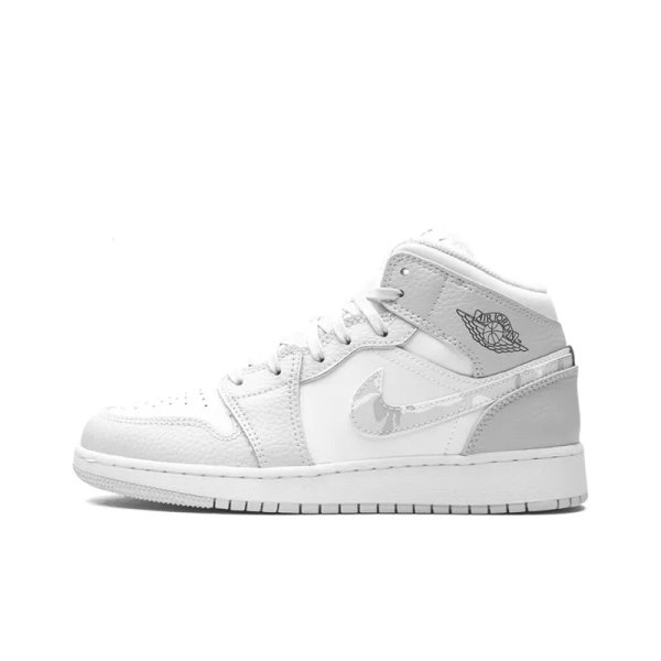 Air Jordan 1 Mid SE GS 'Swoosh Logo - Grey Camo' DD3235-100 - Streetwear