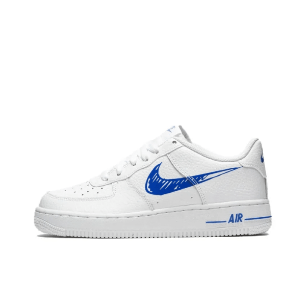 Air Force 1 Low Sketch Blue Swoosh Gs - Dm3177-102 - For Men