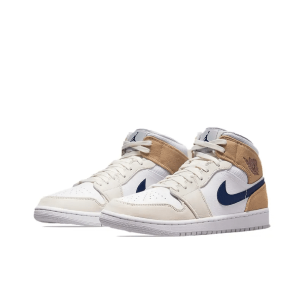 Air Jordan 1 Mid white Khaki Blue Void - Do6726-100 - Style - Image 4